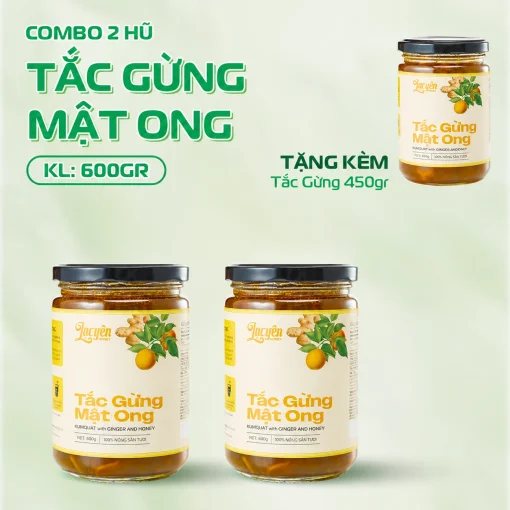 Tắc Gừng Mật Ong Lạc Yên Foods, Thơm Ngon Bổ Dưỡng, Có Nhiều Miếng Tắc và Gừng Để Ngậm Thơm Ngon