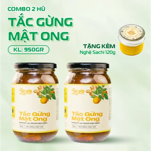 Tắc Gừng Mật Ong Lạc Yên Foods, Thơm Ngon Bổ Dưỡng, Có Nhiều Miếng Tắc và Gừng Để Ngậm Thơm Ngon