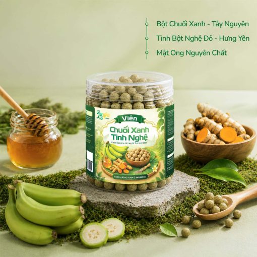 Viên chuối xanh tinh nghệ